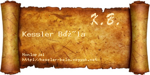 Kessler Béla névjegykártya