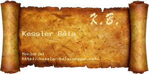 Kessler Béla névjegykártya